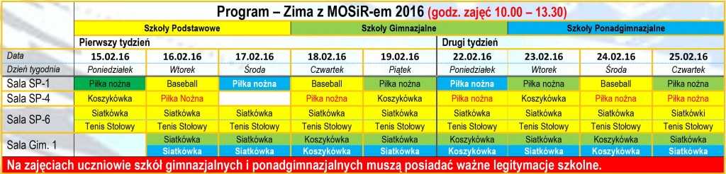 Program - Zima z MOSir-em 2016