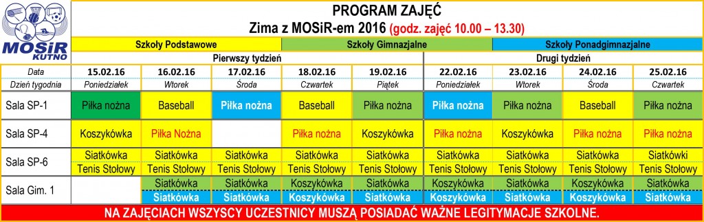 Program - Zima z MOSir-em 2016