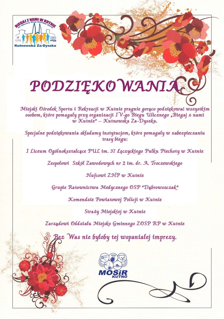 podziekowania